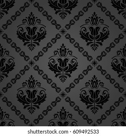 Classic seamless vector dark pattern. Traditional orient ornament. Classic vintage background