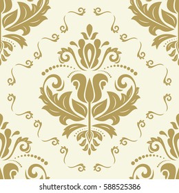 Classic seamless vector golden pattern. Traditional orient ornament. Classic vintage background