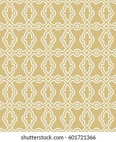 Classic seamless vector golden and white pattern. Traditional orient ornament. Classic vintage background