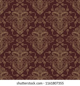 Classic seamless vector pattern. Damask orient ornament. Classic vintage background. Orient golden ornament for fabric, wallpaper and packaging