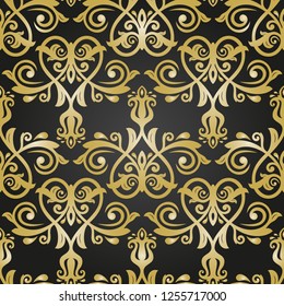 Classic seamless vector pattern. Damask orient ornament. Classic vintage background. Orient golden ornament for fabric, wallpaper and packaging