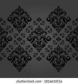 Classic seamless vector pattern. Damask orient dark ornament. Classic vintage background. Orient ornament for fabric, wallpaper and packaging