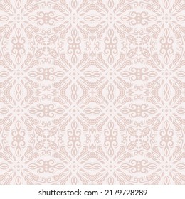 Classic seamless vector pattern. Damask orient ornament. Classic light pink vintage background. Orient pattern for fabric, wallpapers and packaging