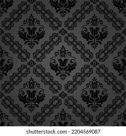 Classic seamless vector pattern. Damask dark orient ornament. Classic vintage background. Orient pattern for fabric, wallpapers and packaging