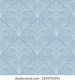 Motif vectoriel classique harmonieux. Bon sang, un ornement original. Arrière-plan bleu et blanc vintage classique. Motif d'orientation pour le tissu, les papiers peints et l'emballage