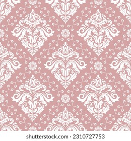 Motif vectoriel classique harmonieux. Bon sang, un ornement original. Arrière-plan violet et blanc vintage classique. Motif d'orientation pour le tissu, les papiers peints et l'emballage