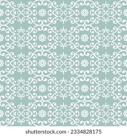 Classic seamless vector pattern. Damask orient light bkue and white ornament. Classic vintage background. Orient pattern for fabric, wallpapers and packaging