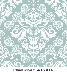 Motif vectoriel classique harmonieux. Bon sang, un ornement original. Arrière-plan classique vintage. Orienter le motif bleu et blanc clair pour le tissu, les papiers peints et l'emballage