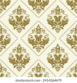 Classic seamless vector pattern. Damask orient ornament. Classic vintage golden background. Orient pattern for fabric, wallpapers and packaging