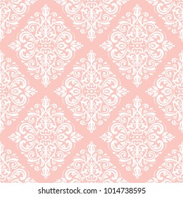 Classic seamless vector white pattern. Damask orient ornament. Classic vintage background