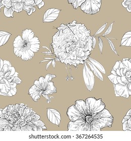 Classic seamless vintage flower pattern