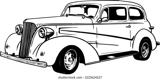 Classic Sedan Automobile Vector Illustration