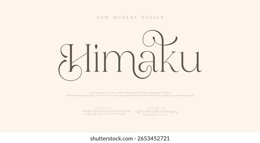 Clássico fonte serif alfabeto letras elegante design tipográfico suave. Tipografia elegante. Retro slick carta serif definido para cartão de casamento, menu de restaurante, manchete, letras.