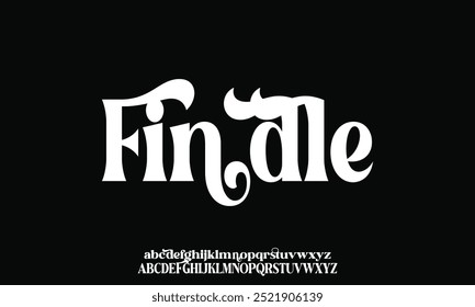 Classic serif font. Headline alphabet serif alphabet with graphic elements, sign, symbol, alternative letters. Classic creative serif font alphabet for design, typographic Vector Illustration