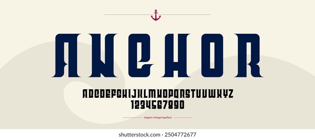 Classic serif vintage vector font for logos and emblems, elegant and bold luxury typeface, strong old letters typography alphabet, elegant display font for titles and slogans.