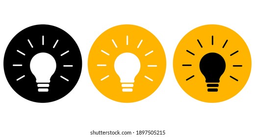 Classic set light bulbs circles. Light bulb icon vector. Geometric art. Vector abstract illustration. Stock image. EPS 10.