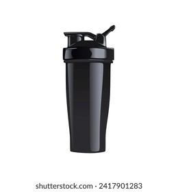 Classic Shaker Bottle in realistic flat 3d vector illustration. Commonly used for protein shakes and pre workout. Editable graphic element resources for many purposes.