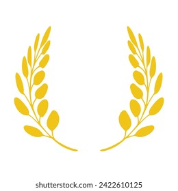 Classic shape winner wreath with closely arranged big oval leaves