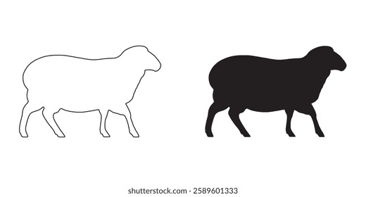 Classic Sheep Silhouette - High-Quality Sheep Vector for Digital Use
