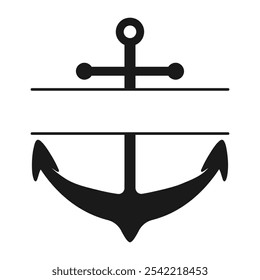 A classic ship anchor monogram with copy space for a name or initials vector