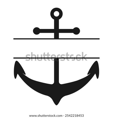 A classic ship anchor monogram with copy space for a name or initials vector