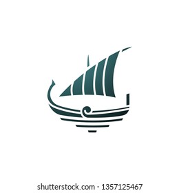 classic ship fish boat simple logotype