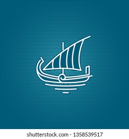 classic ship fish boat simple logotype