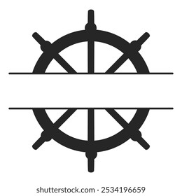 A classic ship wheel or helm monogram with copy space for a name or initials vector