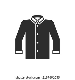 Classic shirt icon. Black and white symbol. Vector illustration