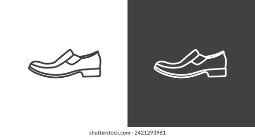 Classic shoes icon. Office footwears, Elegant shoes vector illustrations. Simple outline signs for fashion icon.