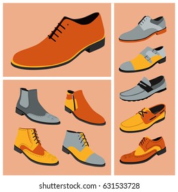 Classic shoes for men. vector Illustration
