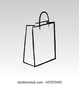 Classic shopping bag on white for advertising and branding