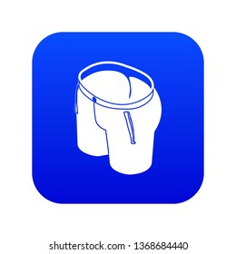 Classic shorts icon blue vector isolated on white background