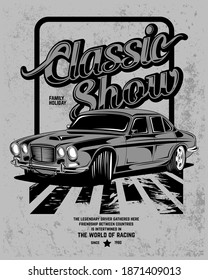 classic show, illustration of a classic sports car svg
