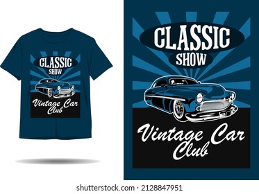 Classic show vintage car club illustration t shirt design svg