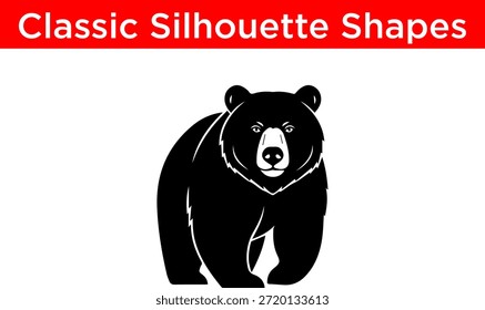 Urso de silhueta clássico isolado no fundo branco
