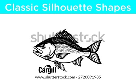 Classic silhouette of a cargill fish Vector
