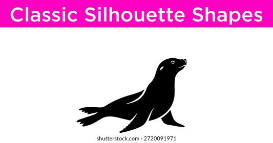 Silhueta clássica de um selo Vetor