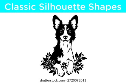 Classic silhouette shapes: dog silhouette Vector