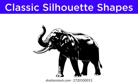 Formas de silueta clásica: Vector de elefante