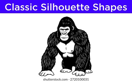 Classic silhouette shapes: gorilla Vector