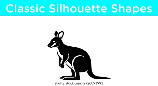 Classic silhouette shapes: kangaroo Vector