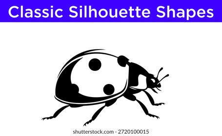 Classic silhouette shapes: ladybug Vector