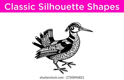 Klassische Silhouettenformen Vektor und weißer Hintergrund