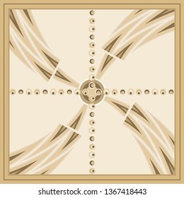 Classic silk scarf with geometric abstract style design