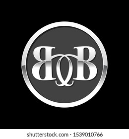 Classic Silver BB Initials Medal Emblem Graphic