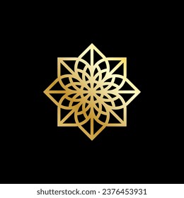 classic and simple mandala logo with gold color, vector