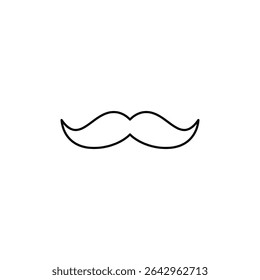 Classic simple mustache line art icon graphic.