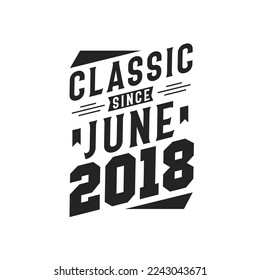 Clásico desde junio de 2018. Nacido en junio de 2018 Cumpleaños Retro Vintage