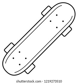 Oldschool Skateboard Vector Flat Outline Icon Stock Vector (Royalty ...